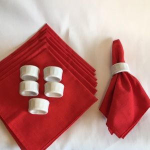 3/$8 Six White Porcelain Napkin Rings